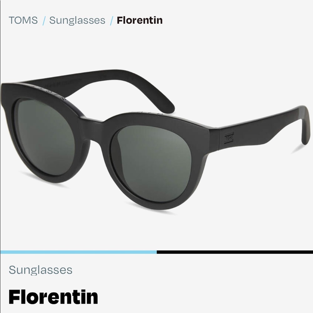 BNWOT TOMS Sunglasses Florentin in Matte Black